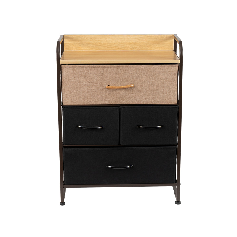 Black/Yellow 4-Drawer Storage Cabinet